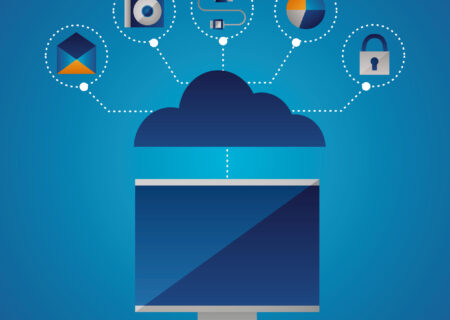 cloud computing concept connection tools protection cloud computing vector illustration